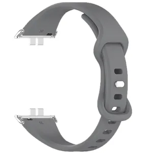 Γκρι λουράκι ρολογιού σιλικόνης συμβατό με smartwatch αθλητικό ανταλλακτικό
