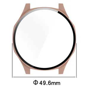 Dettaglio custodia smartwatch, dimensione del paraurti protettivo oro rosa 49.6mm.