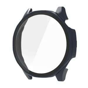 Primo piano della custodia protettiva per smartwatch scura e schermo integrato dettaglio.