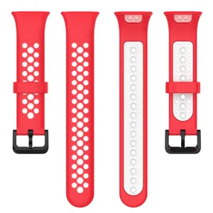 Correa de repuesto de silicona para Xiaomi Band 7 Pro, deportiva bicolor transpirable.
