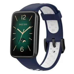 Correa de repuesto de silicona bicolor para reloj inteligente deportivo suave y transpirable.