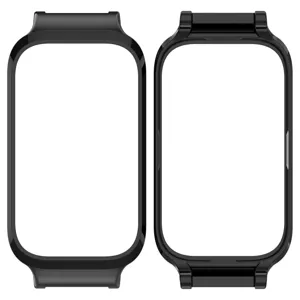 Detailansicht der schwarzen Schutzhülle kompatibel mit Fitnessarmband, robustes Gehäuse.
