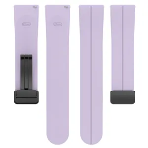 Cinturino per orologio in silicone viola chiaro con pratica fibbia magnetica pieghevole