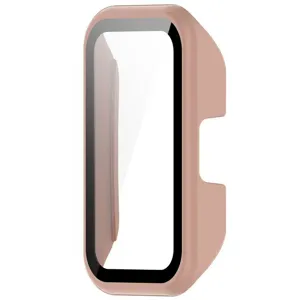 Detail van roze PC beschermhoes, geïntegreerde harde schaal met schermfolie voor fitnessband.