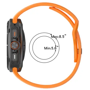 Silicone sports watch band replacement breathable strap compatible with smartwatch ultra models.