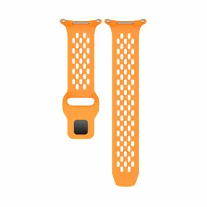 Silicone strap for Samsung Galaxy Watch Ultra, breathable perforated sports replacement band.