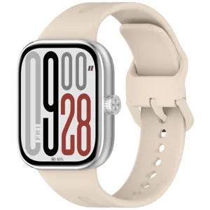 Smart watch with silicone strap and digital display for daily sports and fitness tracking.