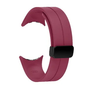 Silicone Magnetic Folding Buckle Smartwatch Strap Replacement Soft Waterproof Wristband Band For Smart Watch