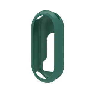 Dunkelgrüne Silikon-Schutzhülle für Fitness-Tracker-Armband, weiches Anti-Sturz-Cover.