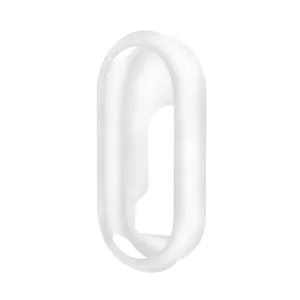Detailansicht der weißen Silikon Schutzhülle kompatibel mit Fitness Armband, dezent.