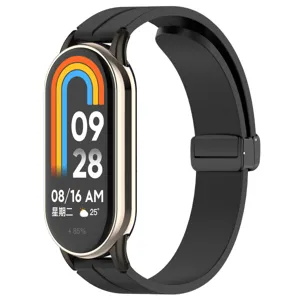 Cinturino di ricambio in silicone compatibile con fitness tracker custodia metallica nero