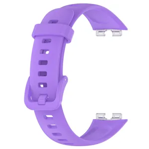 Μωβ λουράκι αντικατάστασης smartwatch σιλικόνης, διαπνέον αθλητικό TPU με αγκράφα.