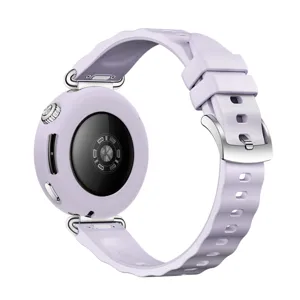 Lila Silikon Schutzhülle und Armband für Smartwatch, 41mm rundes Zifferblatt Detail
