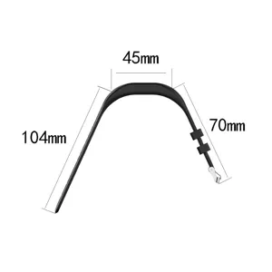 Diagrama de dimensiones detallado de la correa de repuesto de silicona negra para Garmin Vivofit 4.