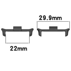 Disegno di dettaglio dimensioni connettore cinturino smartwatch da 29.9mm e 22mm precisi.