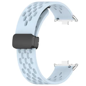 Cinturino per smartwatch in silicone traspirante con pratica chiusura magnetica.