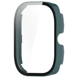 Protective case for Redmi Watch 5 with tempered glass, anti-scratch PC bumper cover green.