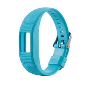 Correa de repuesto de silicona para pulsera de actividad, banda azul texturizada hebilla.
