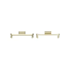 Metal watch strap connector adapters in gold finish, durable replacement parts for bands.