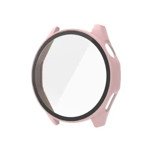 Pink protective case with tempered glass screen protector for Huawei GT6 46mm smartwatch.