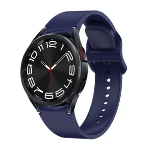 Correa de reloj de silicona azul oscura de liberacion rapida para reloj inteligente.