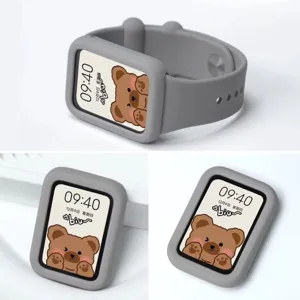Funda protectora de silicona para pulsera inteligente, antichoque gris cubierta de muñeca