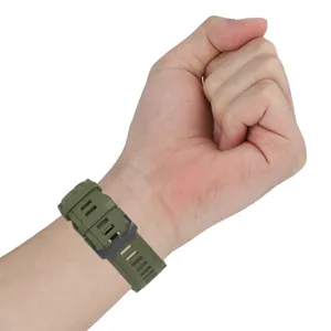 Militaire groene siliconen vervangend horlogebandje voor outdoor sport smartwatches.