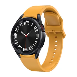 Correa de repuesto de silueta de silicona, correa amarilla flexible para reloj inteligente.