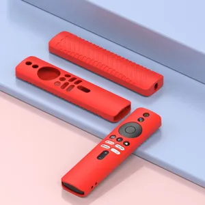 Rote Silikon Schutzhülle für Xiaomi TV Stick 4K Fernbedienung staubdicht sturzsicher.