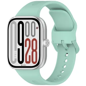 Mint green silicone replacement watch strap and silver case for smart sports watch wristbands