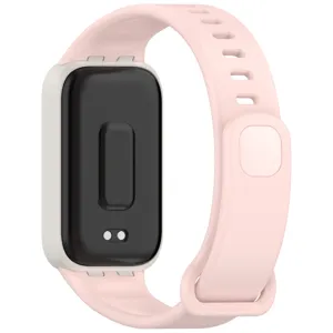 Silikon Ersatzarmband in Rosa, Ansicht der Rueckseite mit Sensor und Verschlussschnalle.