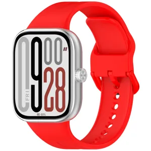Durable replacement silicone strap for Redmi Watch smart sports wristband in red.