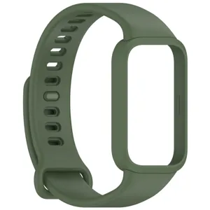 Grünes Silikon-Ersatzarmband und Gehäuse für Fitness-Tracker, atmungsaktives Sportarmband.