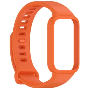 Orangenes Silikon Ersatzarmband mit Schutzhülle für Redmi Smart Fitnessarmbänder.