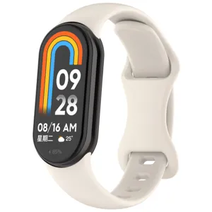 Close-up of the figure-8 silicone replacement strap in off-white, showing smooth texture and design.