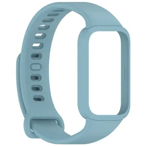Ersatz Silikon Armband fuer Fitness Tracker, langlebig flexibel, hellblau farbe.