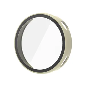 Smartwatch beschermhoes PC gehard glas alles-in-één bumper case voor ronde horloge
