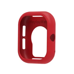 Funda protectora de silicona roja para Haylou Watch, carcasa suave con recortes precisos.