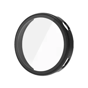 Zwarte PC smartwatch beschermhoes met gehard glas screenprotector voor ronde klok 41mm.