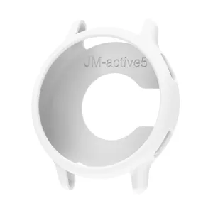 Λευκη θηκη προστασιας smartwatch απο σιλικονη, σχεδιασμος μισης καλυψης για αθλητικο ρολοι.