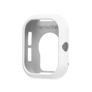 Estuche protector de silicona para Haylou Watch, accesorio de cubierta de parachoques blanco.