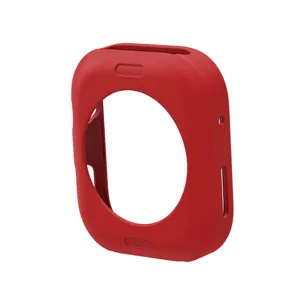Custodia protettiva in silicone rosso per smartwatch, copricinturino morbido antiurto accessorio.