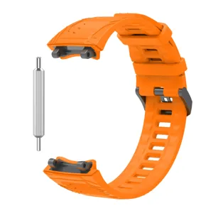 Feloranje siliconen horlogeband vervangingsband compatibel met slimme sporthorloges met gereedschap.