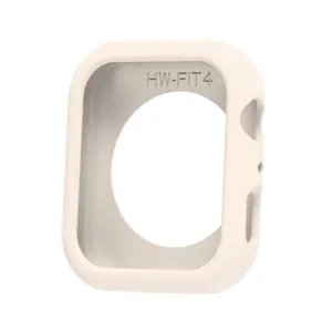 Vista di dettaglio della custodia protettiva in silicone per Huawei Watch Fit4 beige.