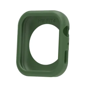 Custodia protettiva in silicone verde scuro dettaglio per Huawei Watch Fit 4 cover antiurto
