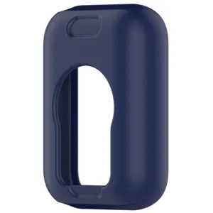 Vista detallada de la funda protectora de silicona azul oscuro, suave y antichoque flexible.
