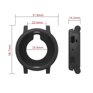 Silicone protective case for Huami Amazfit Active Max watch, precise dimension detail diagram.