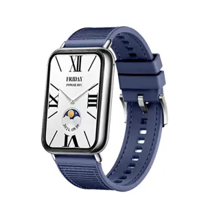 Vervangend siliconen nylon gevlochten horlogeband compatible met smartwatch rechthoekige kast