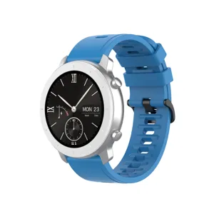Silicone watch strap replacement compatible with smart watches, blue 20mm 22mm accessory detail.