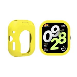Silikon Schutzhülle kompatibel mit Redmi Watch 5, rundum stoßfestes gelbes Design.